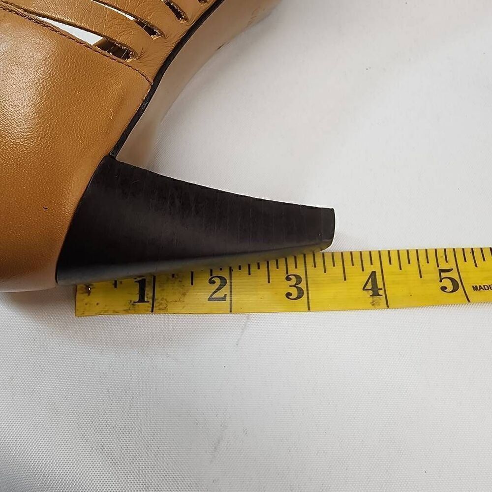 Enzo Angiolini Size 8.5 Tan Leather Square Toe Pump Heels L - Picture 12 of 12
